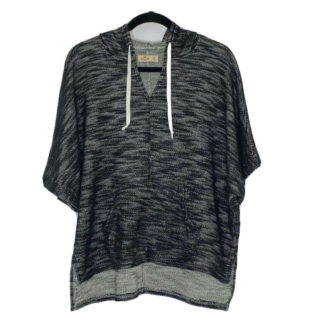 Hollister Jr XS Oversized Hooded Top Hoodie Black